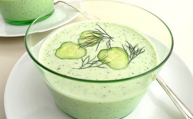 Enfriamiento sopa de pepino