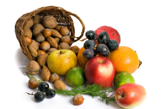 Las verduras, frutos secos y frutas