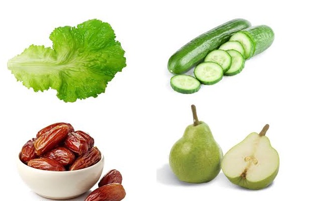 lechuga, pepino, brotes verdes