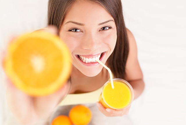 naranja de la bebida